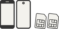 スマートフォンとSIMのイメージ